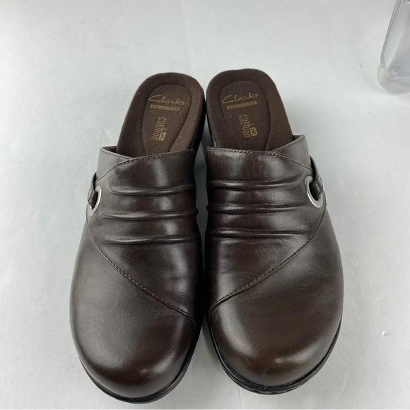 Clarks Collection Womens 7.5 Brown Leather Leisa Bliss Slip On Mules - Picture 4 of 6